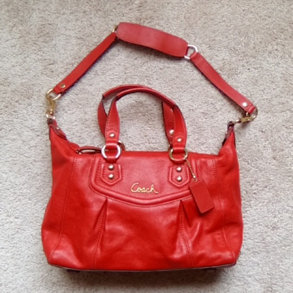 COACH Ashley F19247 Orange Leather Purse - Picture 6 of 15